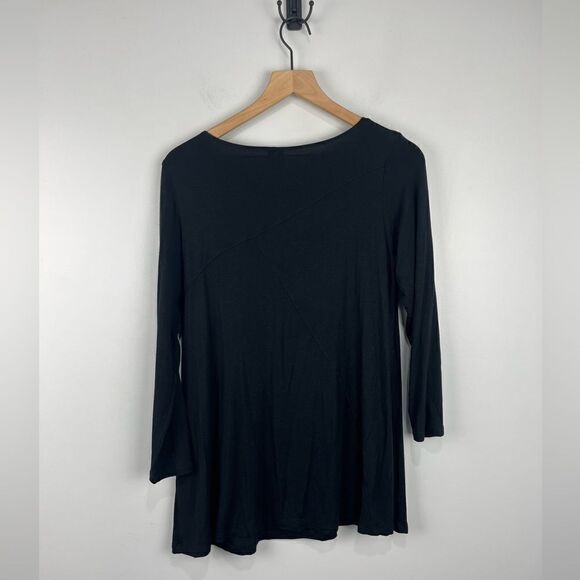 Comfy USA Black Cut Out Chest Long Sleeve Tunic XS - Picture 5 of 5